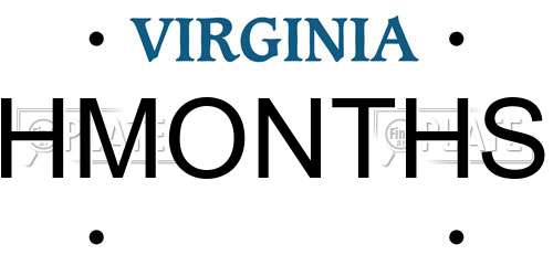 HMONTHS Virginia License Plate