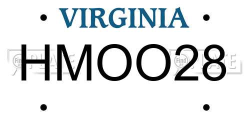 HMOO28 Virginia License Plate