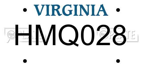 HMQ028 Virginia License Plate