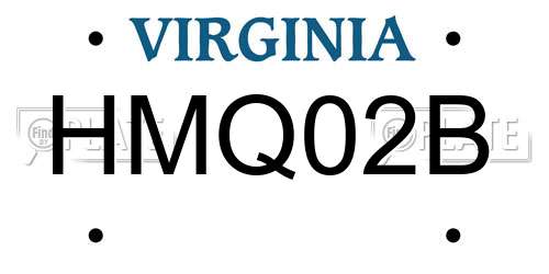 HMQ02B Virginia License Plate