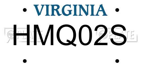 HMQ02S Virginia License Plate