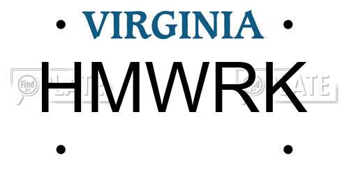 HMWRK Virginia License Plate