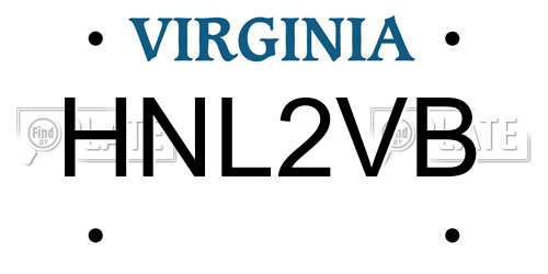 HNL2VB Virginia License Plate