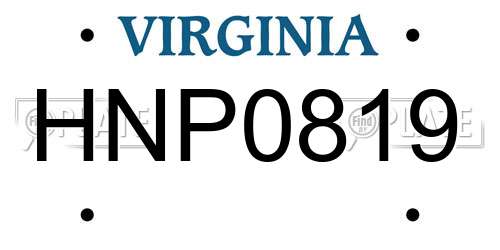 HNP0819 Virginia License Plate