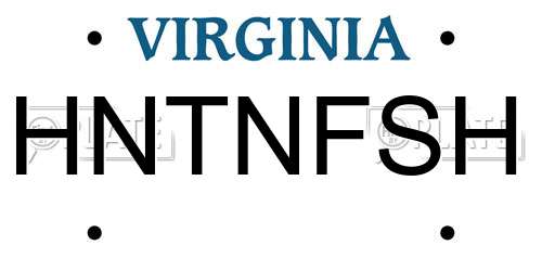 HNTNFSH Virginia License Plate