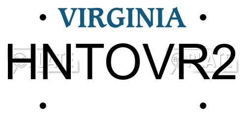 HNTOVR2 Virginia License Plate