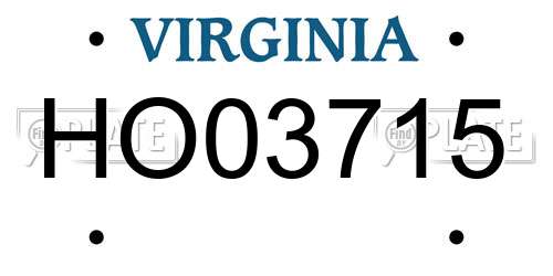 HO03715 Virginia License Plate