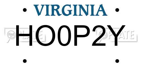 HO0P2Y Virginia License Plate