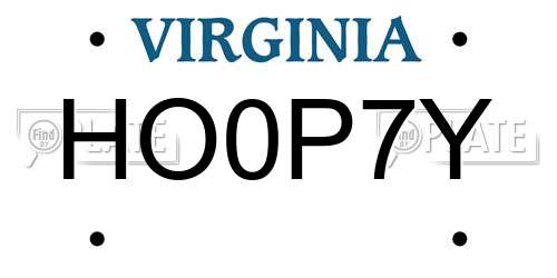HO0P7Y Virginia License Plate