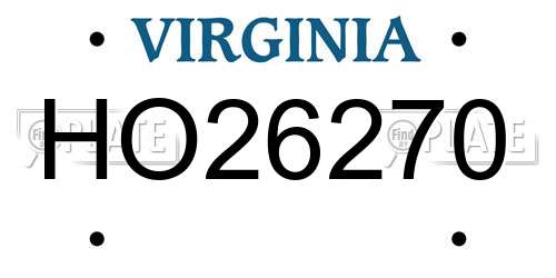 HO26270 Virginia License Plate