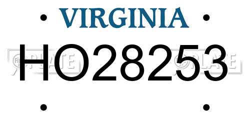 HO28253 Virginia License Plate
