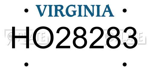 HO28283 Virginia License Plate