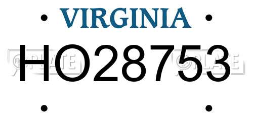 HO28753 Virginia License Plate