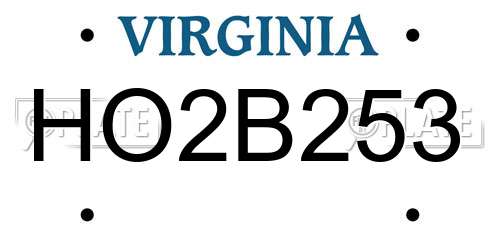 HO2B253 Virginia License Plate