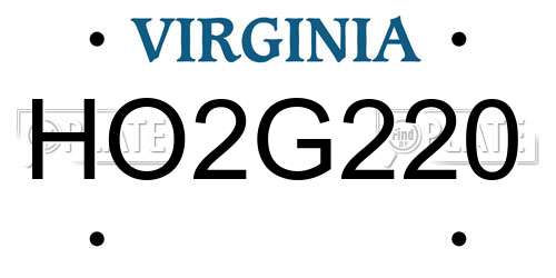 HO2G220 Virginia License Plate