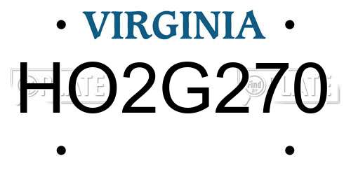 HO2G270 Virginia License Plate