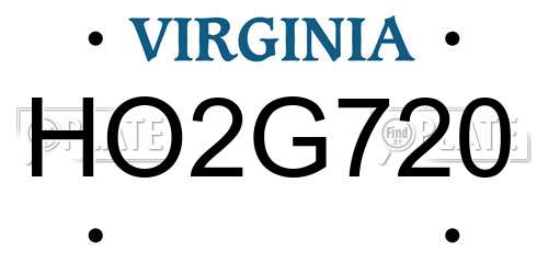 HO2G720 Virginia License Plate