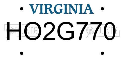 HO2G770 Virginia License Plate