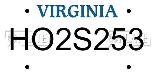 HO2S253 Virginia License Plate