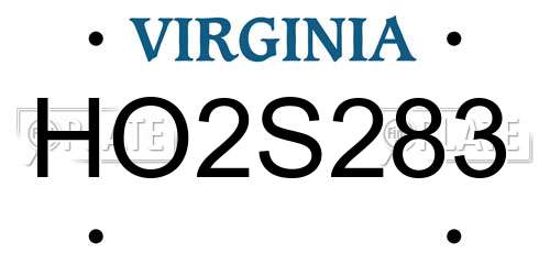 HO2S283 Virginia License Plate