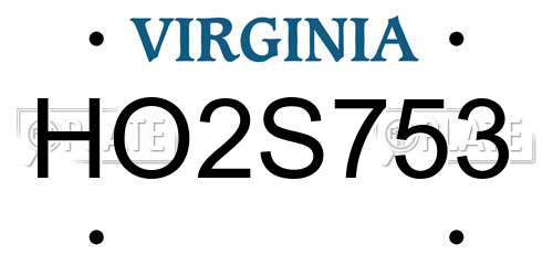HO2S753 Virginia License Plate