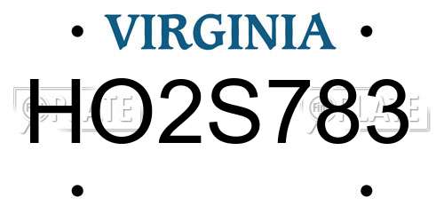 HO2S783 Virginia License Plate