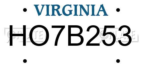 HO7B253 Virginia License Plate
