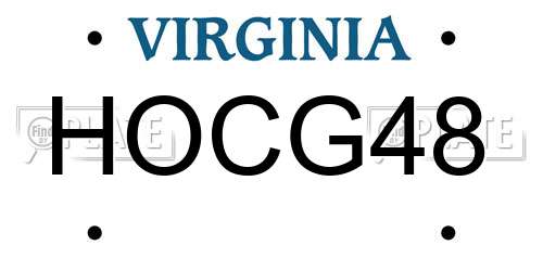 HOCG48 Virginia License Plate