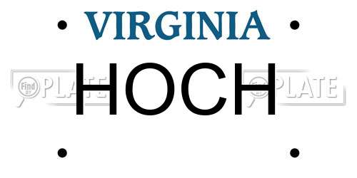 HOCH Virginia License Plate