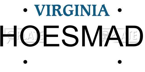 HOESMAD Virginia License Plate