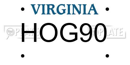 HOG90 Virginia License Plate