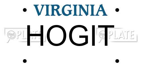HOGIT Virginia License Plate