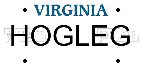 HOGLEG Virginia License Plate