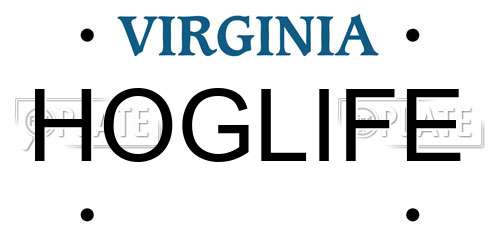 HOGLIFE Virginia License Plate