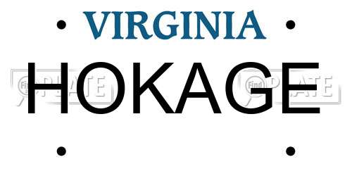 HOKAGE Virginia License Plate