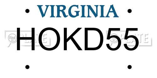 HOKD55 Virginia License Plate