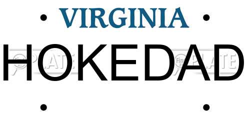 HOKEDAD Virginia License Plate