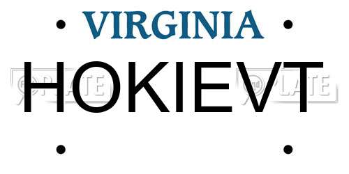 HOKIEVT Virginia License Plate