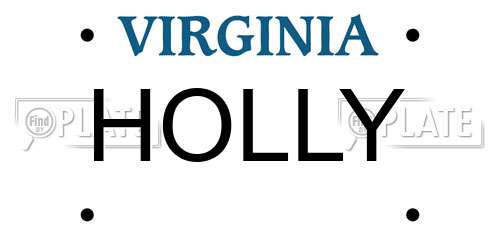 HOLLY Virginia License Plate