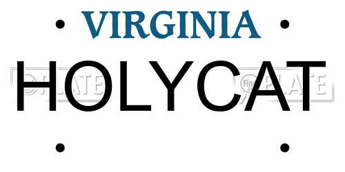 HOLYCAT Virginia License Plate