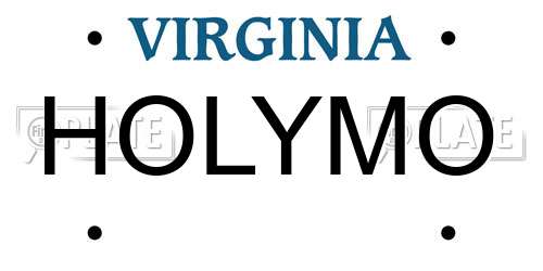 HOLYMO Virginia License Plate