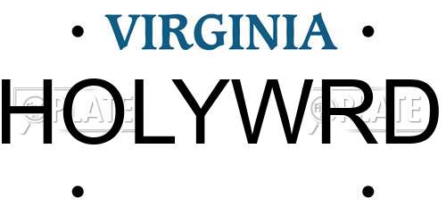 HOLYWRD Virginia License Plate