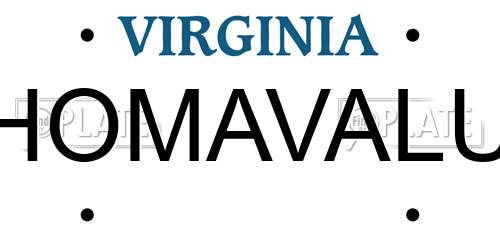 HOMAVALU Virginia License Plate