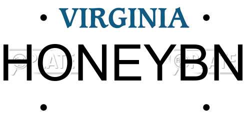 HONEYBN Virginia License Plate