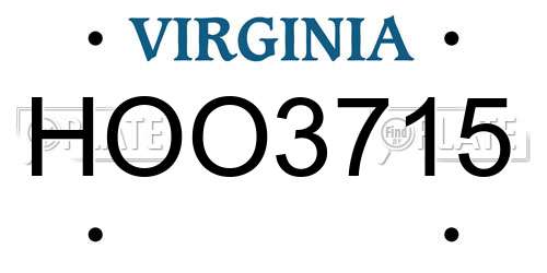 HOO3715 Virginia License Plate