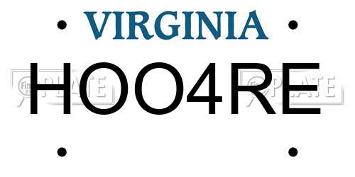 HOO4RE Virginia License Plate