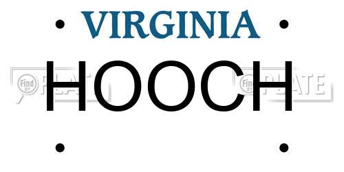 HOOCH Virginia License Plate