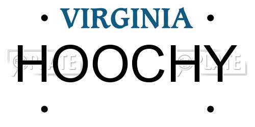 HOOCHY Virginia License Plate