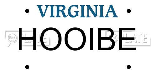 HOOIBE Virginia License Plate