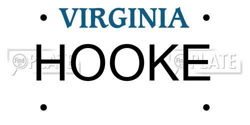 HOOKE Virginia License Plate